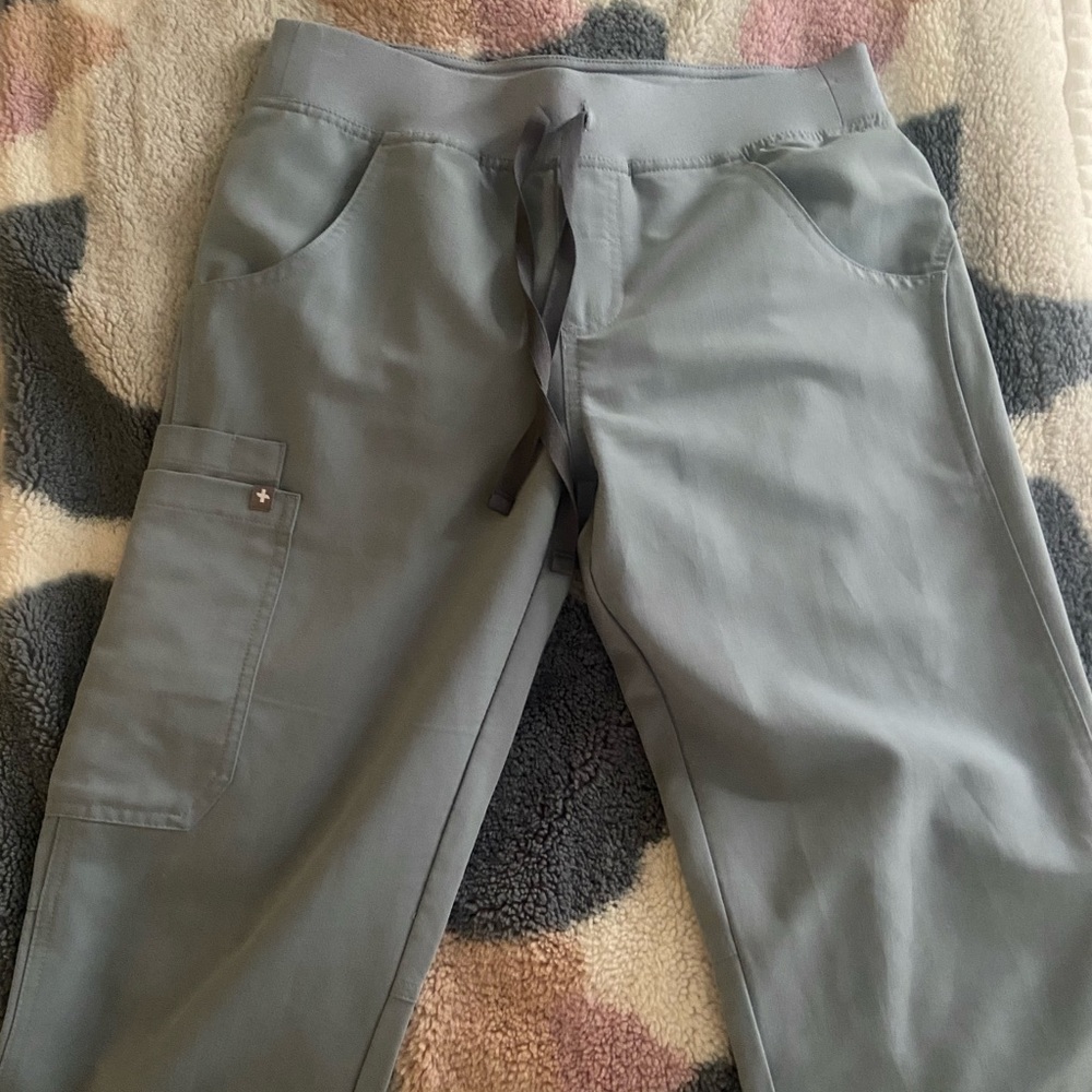 XS Kade Cargo Dusty Blue FIGS scrubs